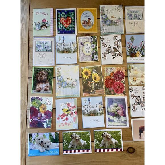 Lot of 29 Greeting Cards w/ envelopes. Get Well & well wishes. Some vintage - Picture 2 of 3
